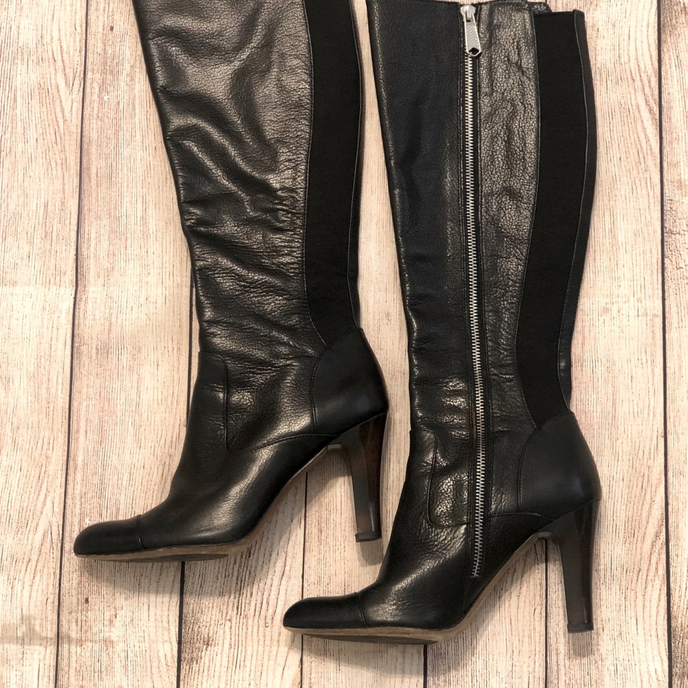 Donald J. Pliner black heeled boots with zipper
